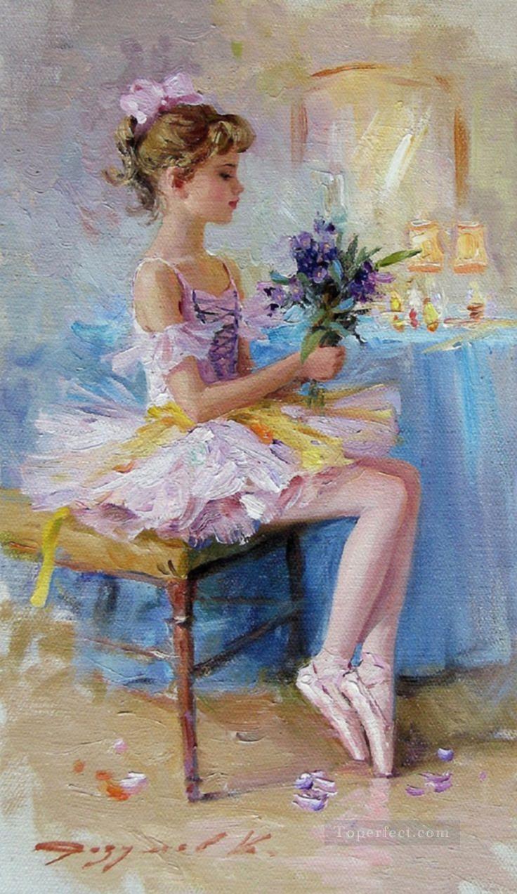 Pretty Woman KR 018 Little Ballet Dancer Oil Paintings